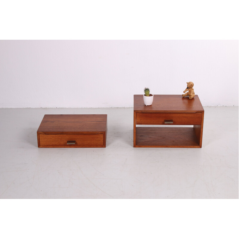 Vintage Poul Cadovius teak bedside tables Man and Woman 1960 