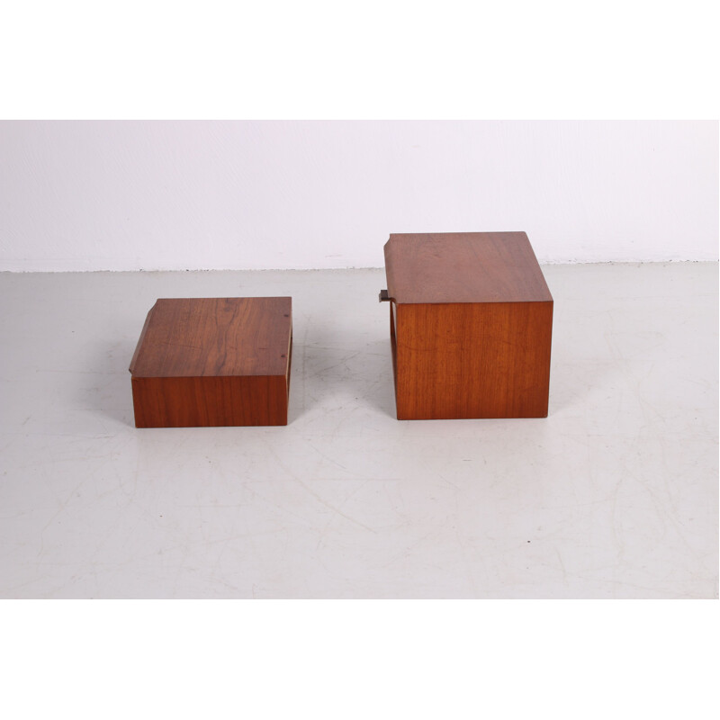 Vintage Poul Cadovius teak bedside tables Man and Woman 1960 