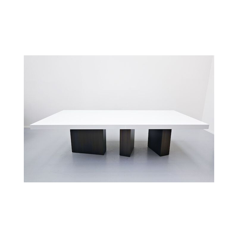 Grande tavolo da pranzo vintage laccato dello studio di architettura Iceberg