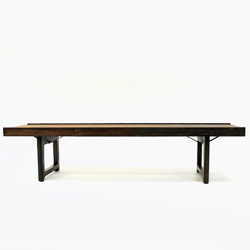 Vintage Krobo bench rosewood 1.5m by Torbjorn Afdal, Norway 1960s