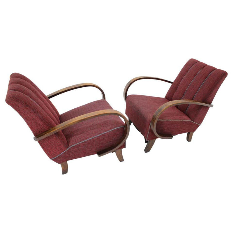 Pair of vintage armchairs by Jindrich Halabala, Czechoslovakia 1950