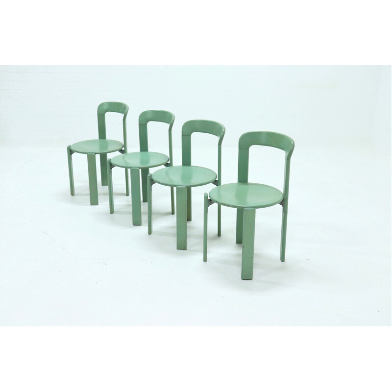 Set of 4 vintage Dining Chairs by Bruno Rey for Kusch Co 1970s