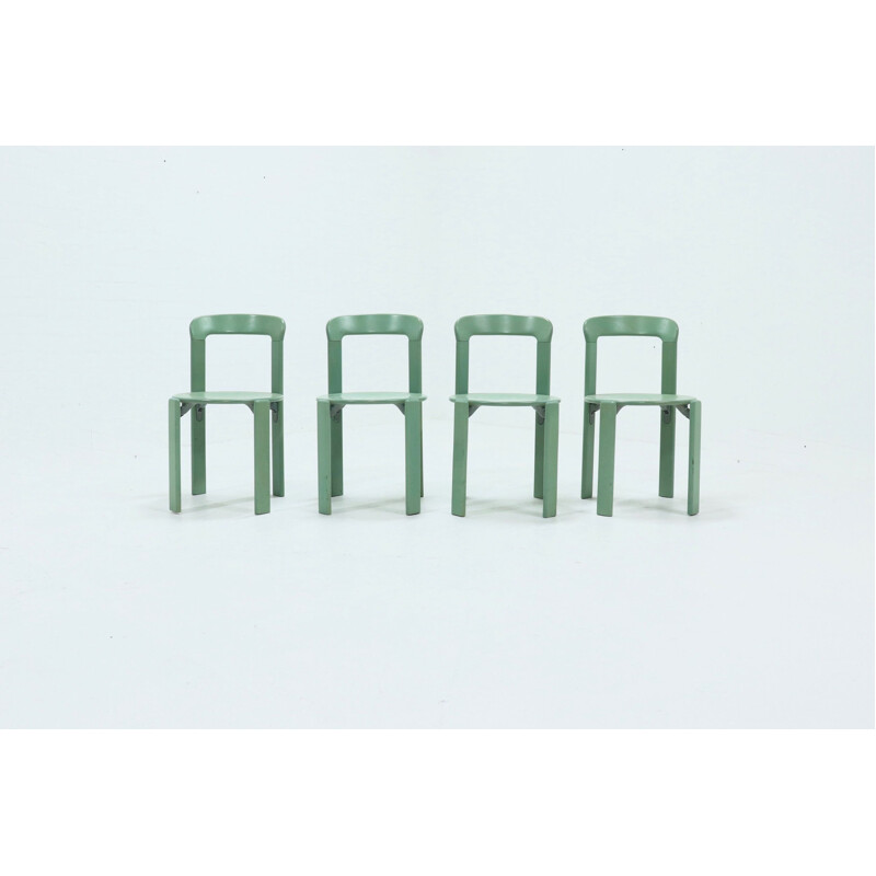 Set of 4 vintage Dining Chairs by Bruno Rey for Kusch Co 1970s