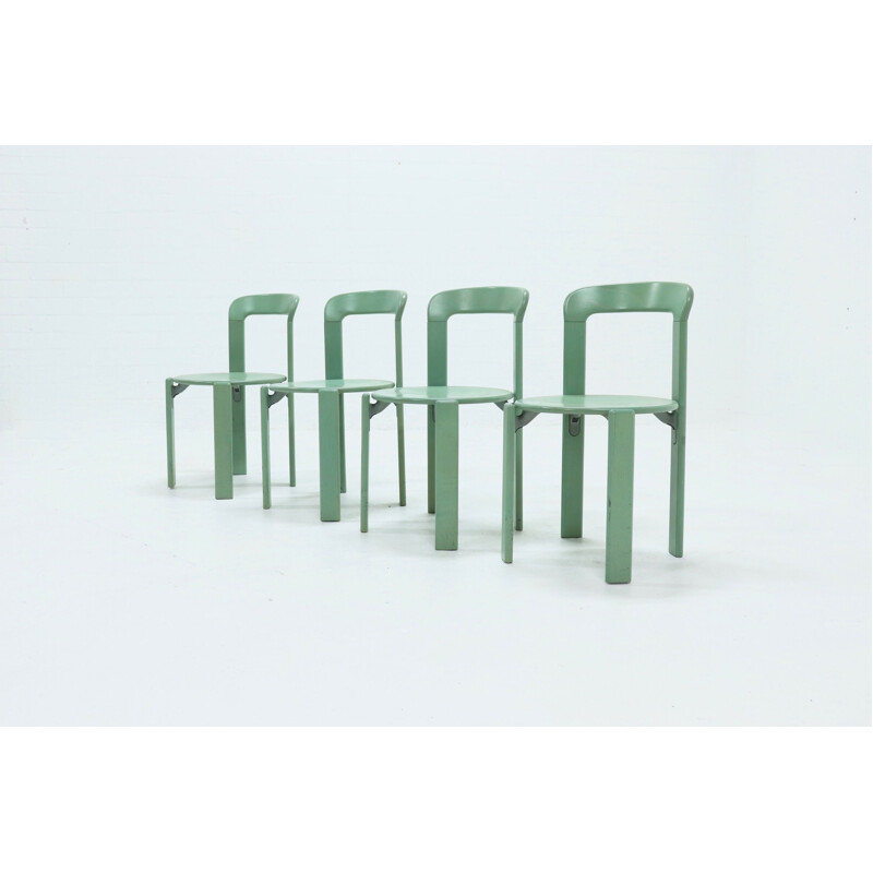 Set of 4 vintage Dining Chairs by Bruno Rey for Kusch Co 1970s