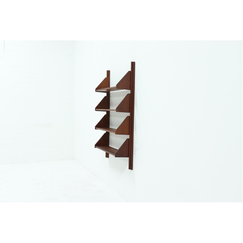 Vintage OMF Elementa Teak Wall Mounted Shelving Unit 1960s