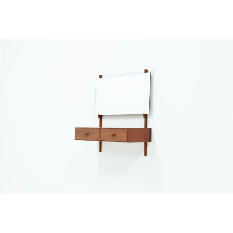 Vintage Teak Wall Unit by Uno and Östen Kristiansson for Luxus 1960s