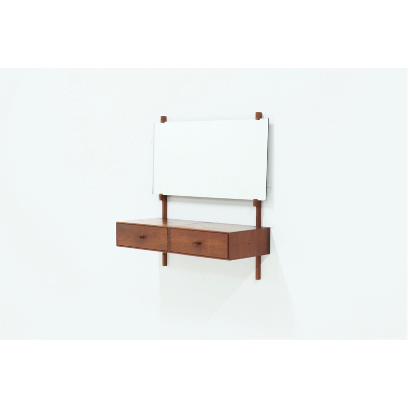 Vintage Teak Wall Unit by Uno and Östen Kristiansson for Luxus 1960s