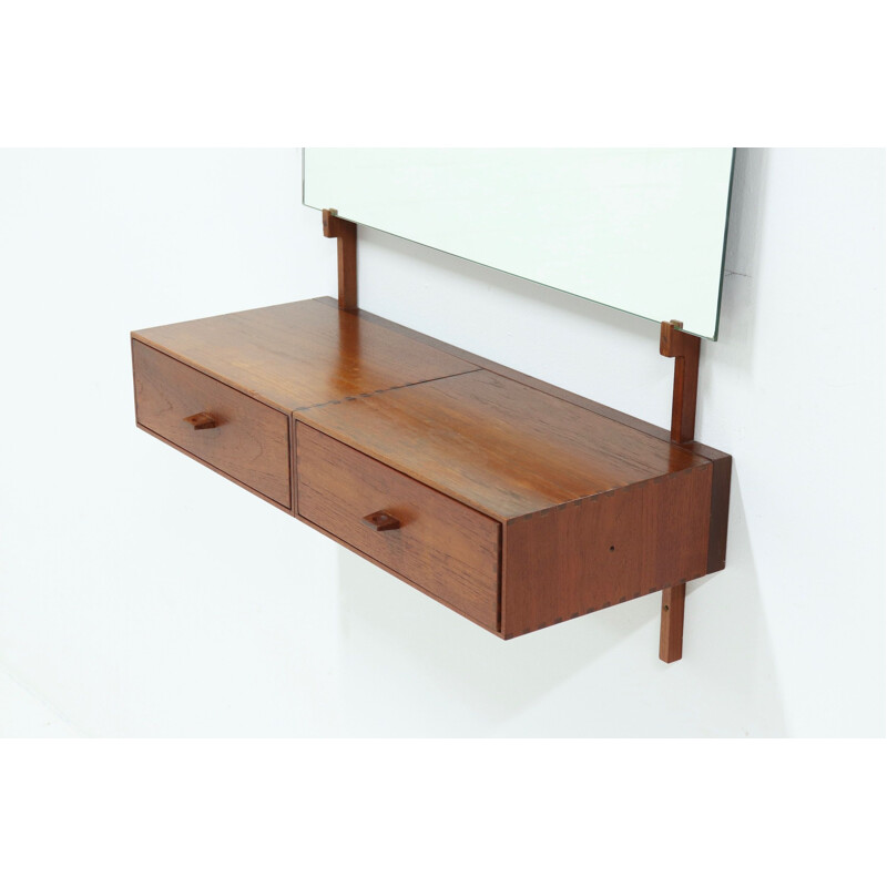 Vintage Teak Wall Unit by Uno and Östen Kristiansson for Luxus 1960s