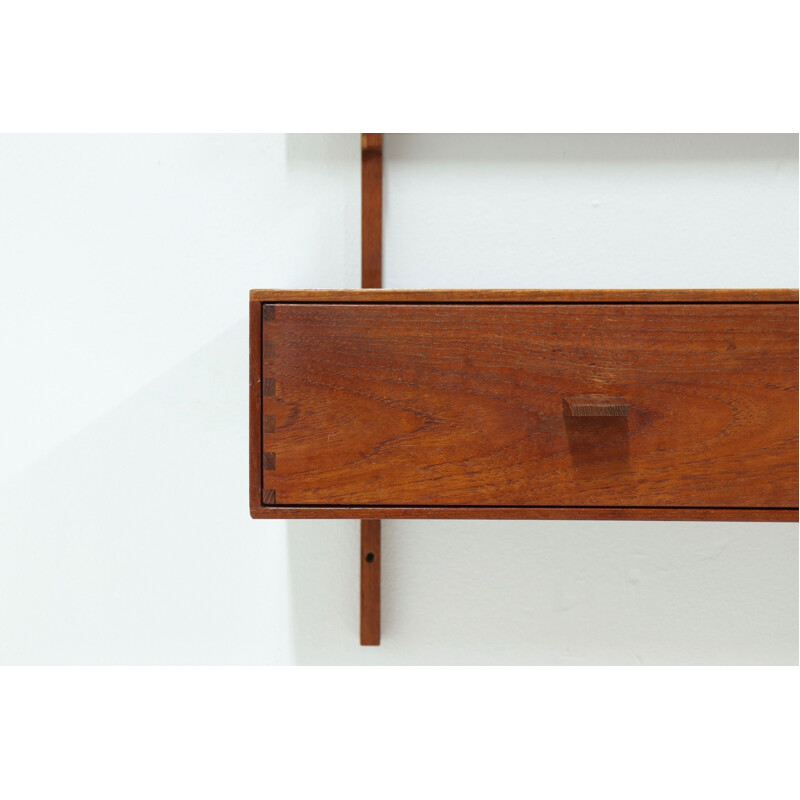 Vintage Teak Wall Unit by Uno and Östen Kristiansson for Luxus 1960s