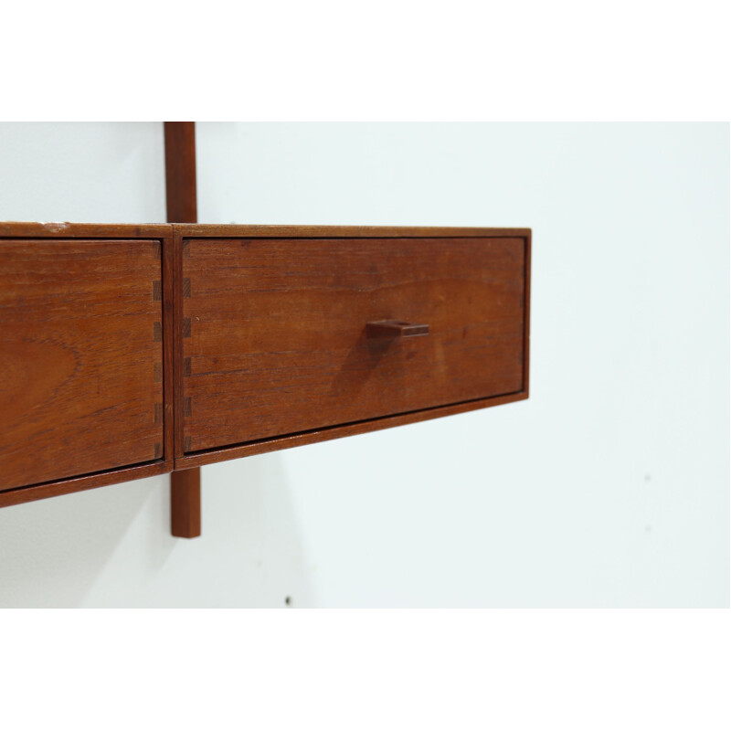 Vintage Teak Wall Unit by Uno and Östen Kristiansson for Luxus 1960s