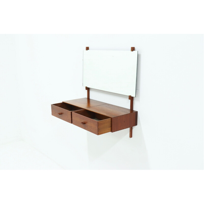 Vintage Teak Wall Unit by Uno and Östen Kristiansson for Luxus 1960s