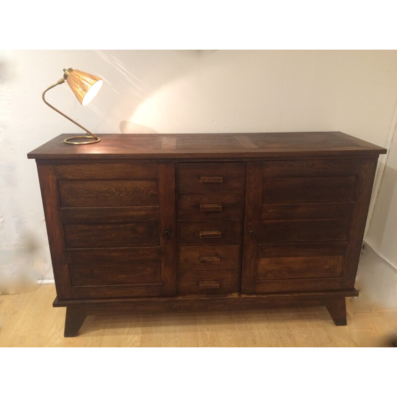 Sideboard in oak, René GABRIEL - 1950s 