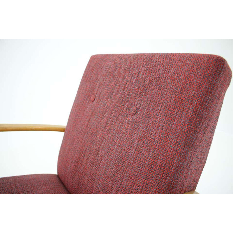 Vintage fauteuil van Jindrich Halabala, Tsjechoslowakije 1950