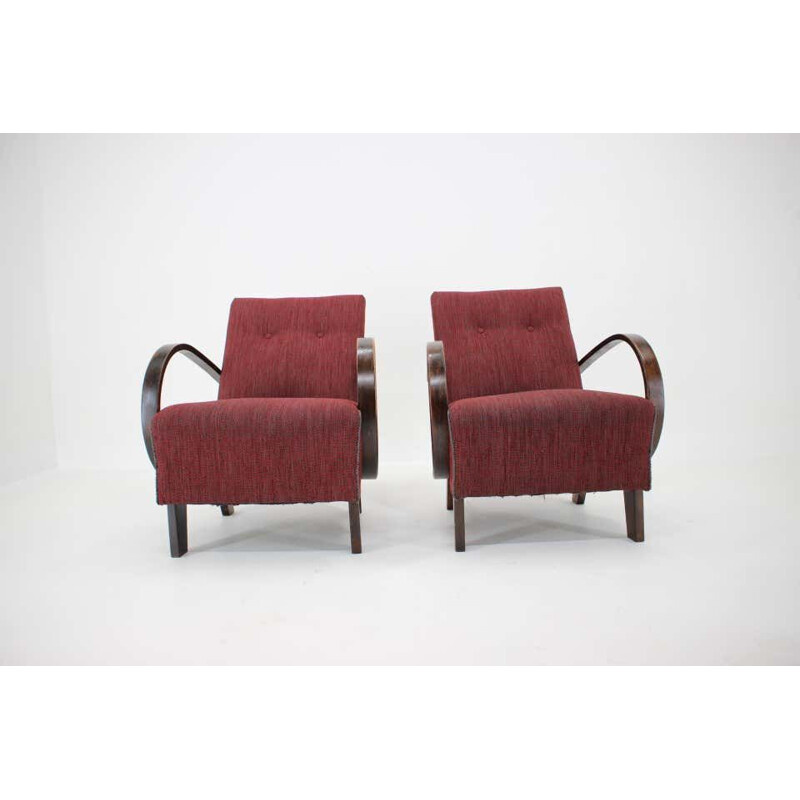 Pair of vintage armchairs by Jindrich Halabala, Czechoslovakia 1950