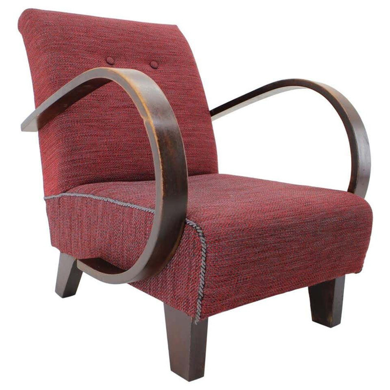 Vintage fauteuil van Jindrich Halabala, Tsjechoslowakije 1950