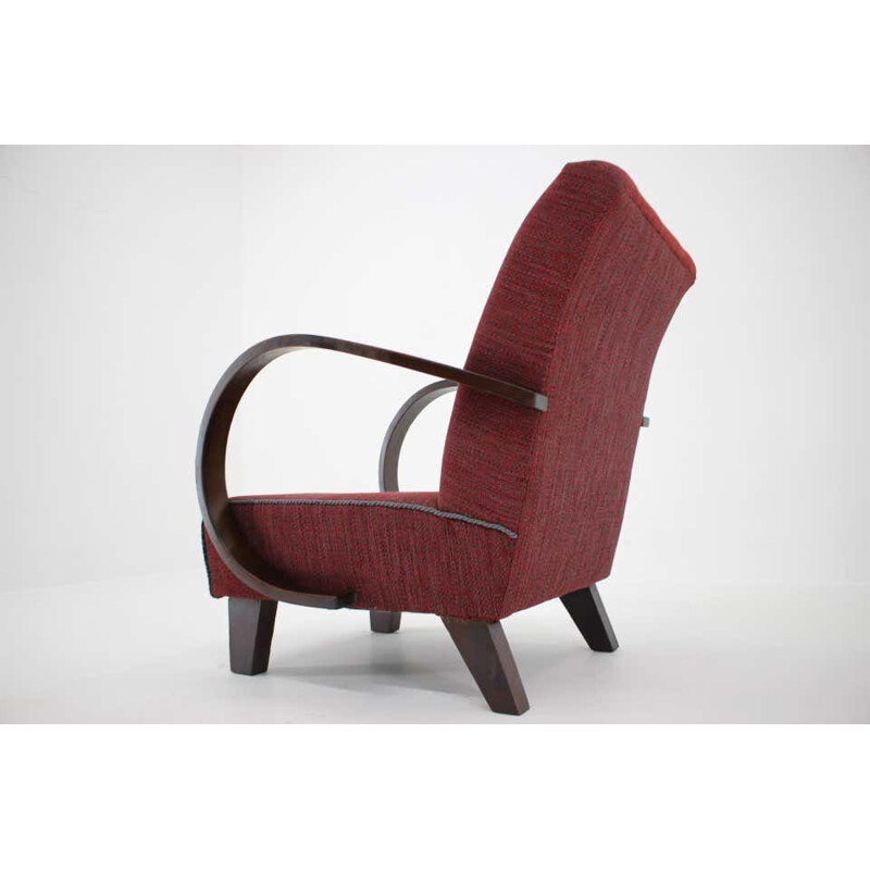 Vintage fauteuil van Jindrich Halabala, Tsjechoslowakije 1950