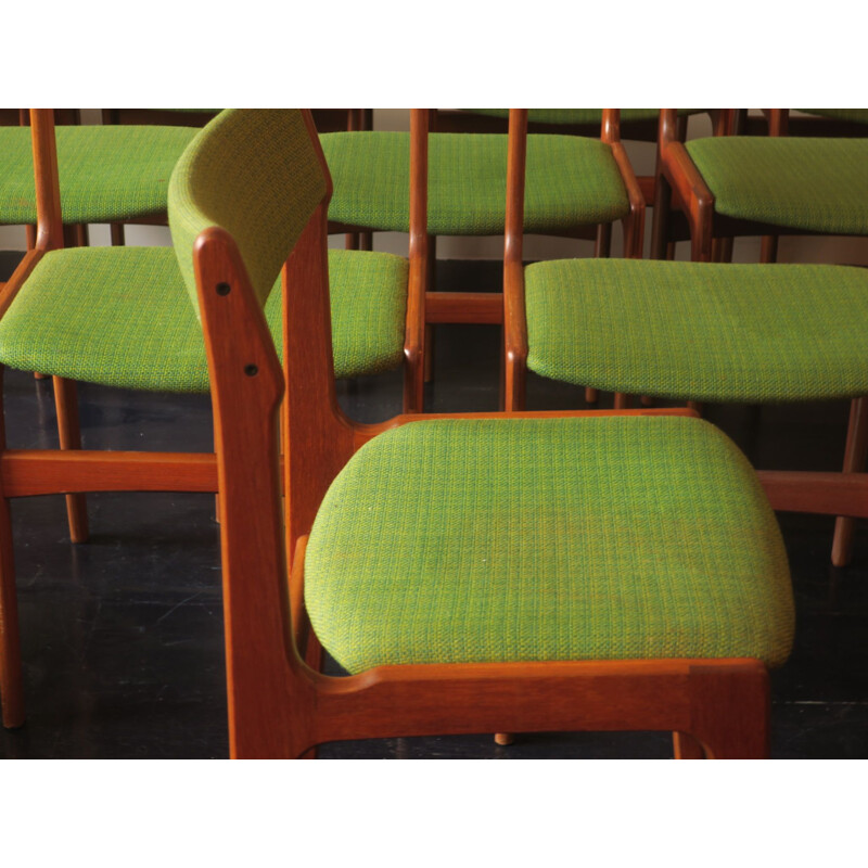 Set of 10 vintage teak chairs by Erik Buch, Danish 1960s