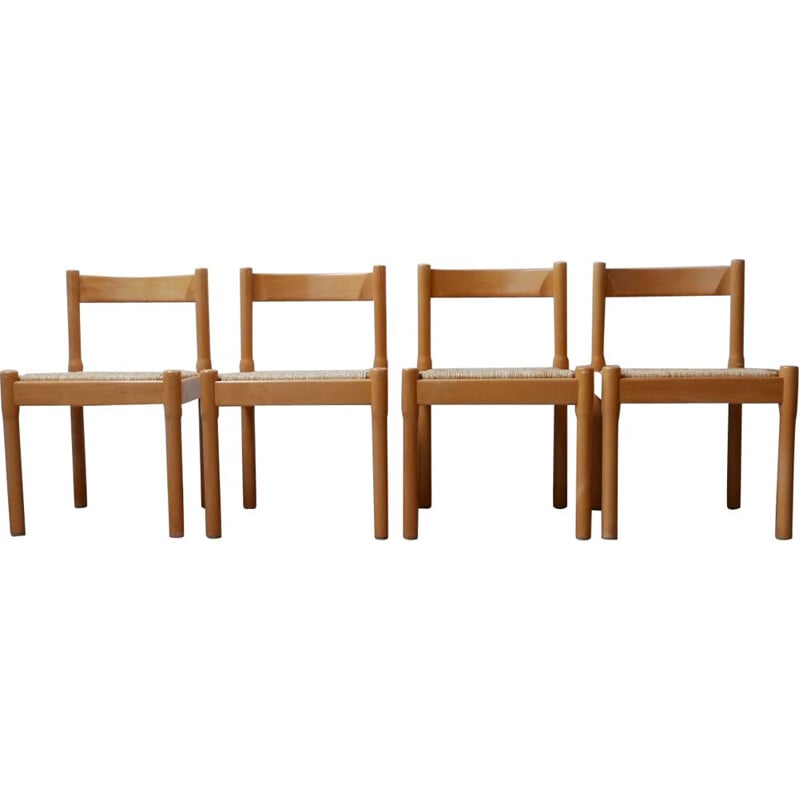 Set of 4 vintage Vico Magistretti Carimate Dining Chairs, Italian 1960s