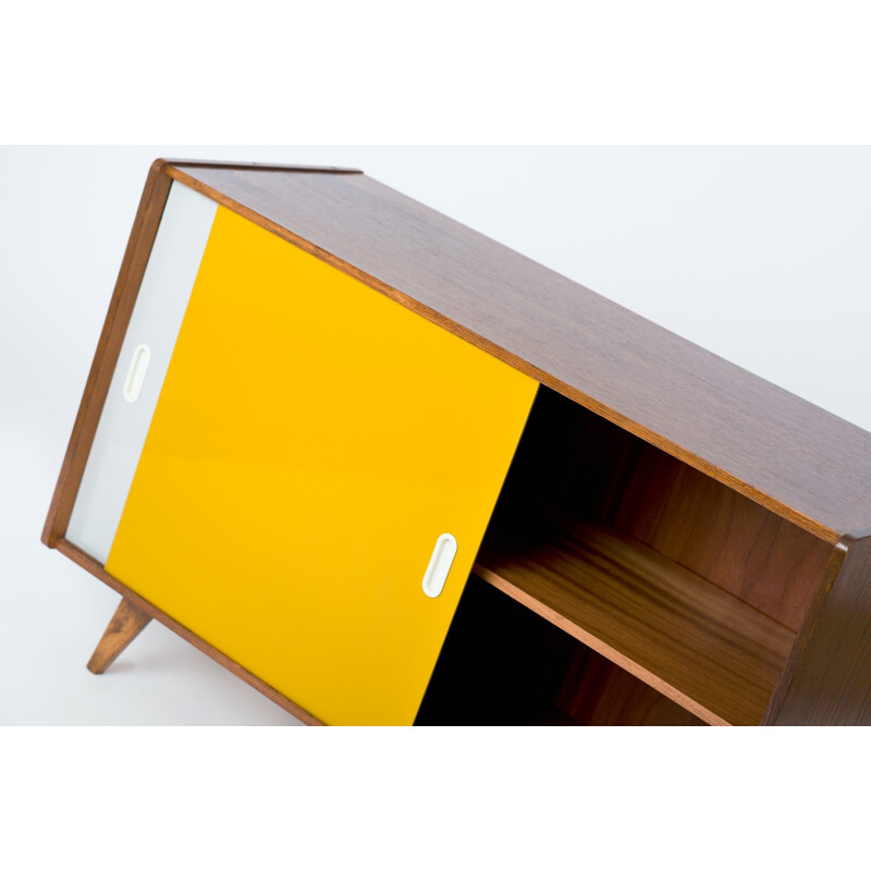 Yellow Interier Praha sideboard in wood and plastic, Jiri JIROUTEK - 1960s