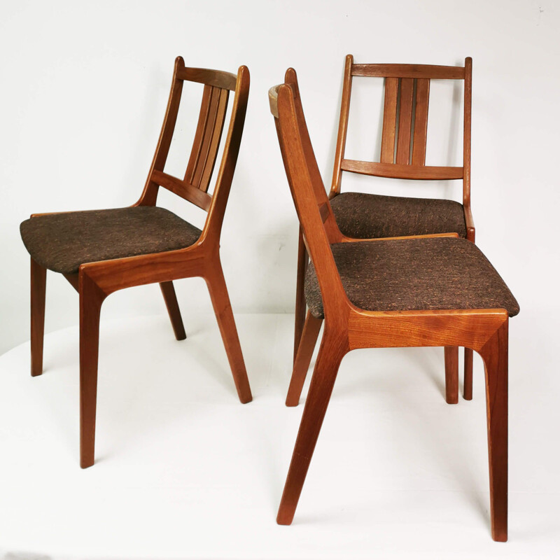 Set van 6 vintage teakhouten stoelen, Denemarken 1960