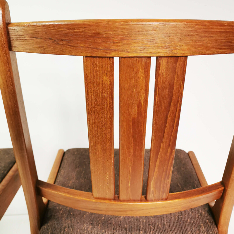 Set of 6 vintage teak chairs, Denmark 1960s