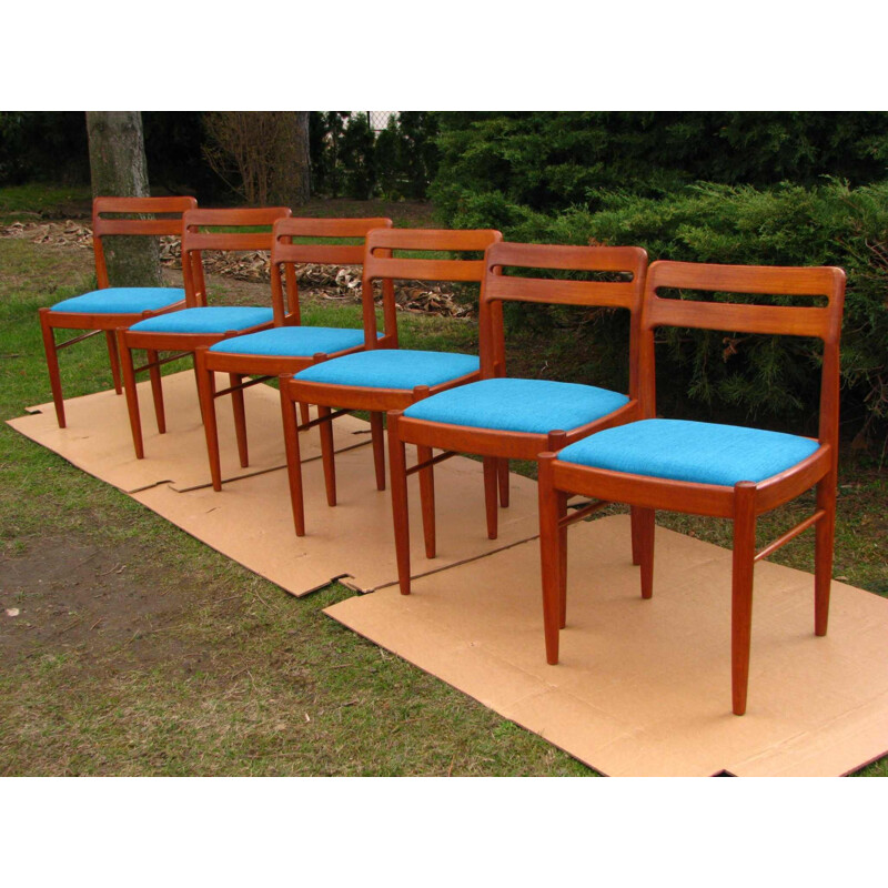 Set of 6 vintage dining chairs by Bramin, Denmark