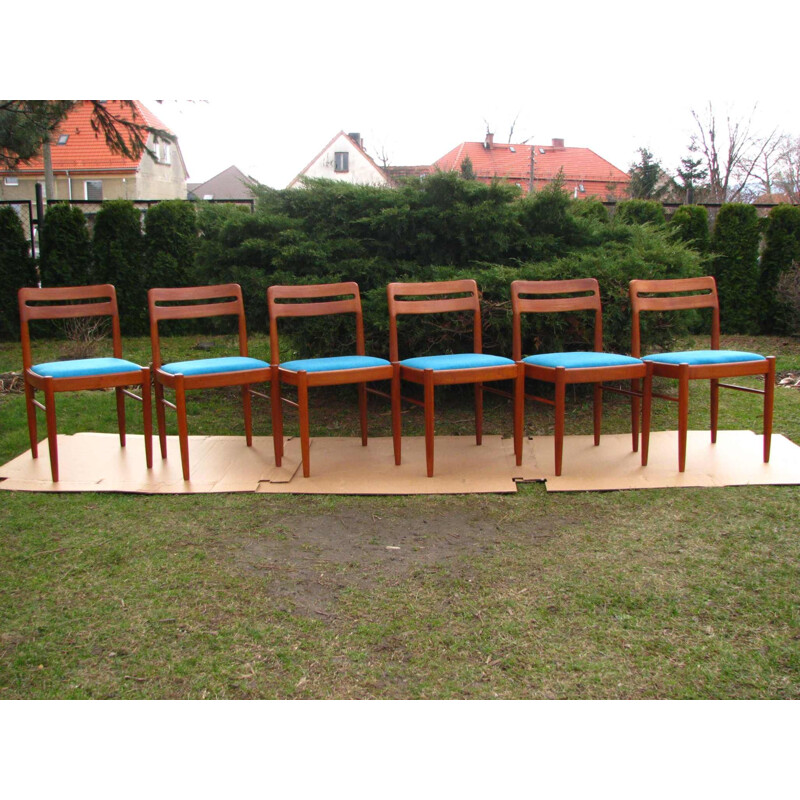 Set of 6 vintage dining chairs by Bramin, Denmark