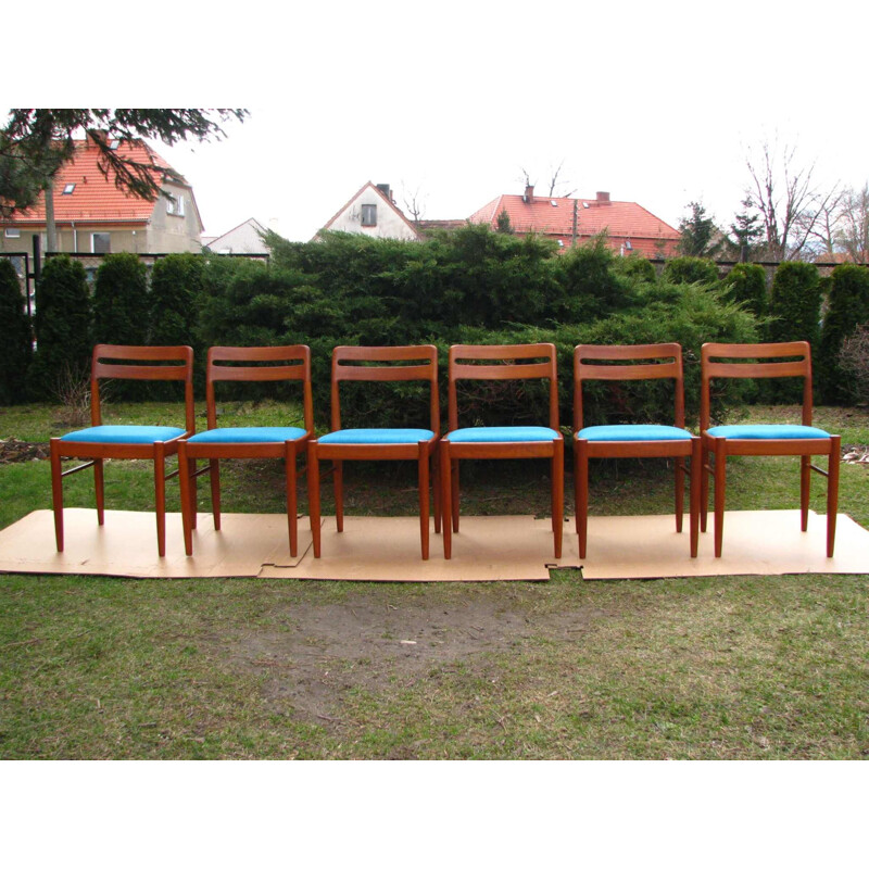 Set of 6 vintage dining chairs by Bramin, Denmark