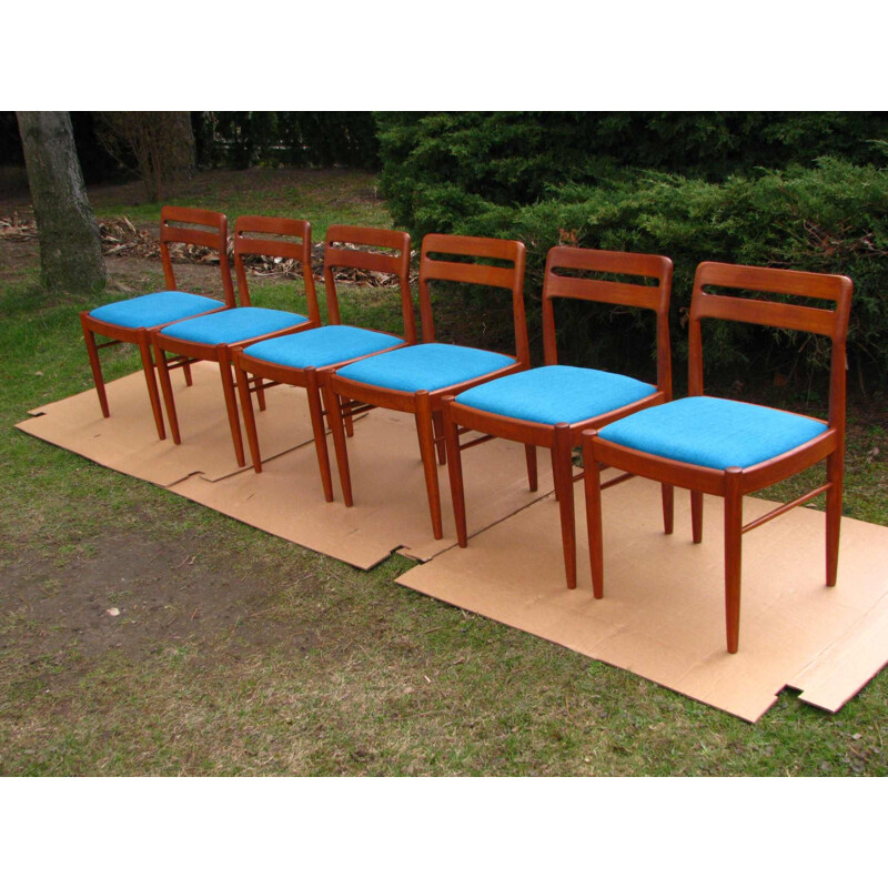 Set of 6 vintage dining chairs by Bramin, Denmark