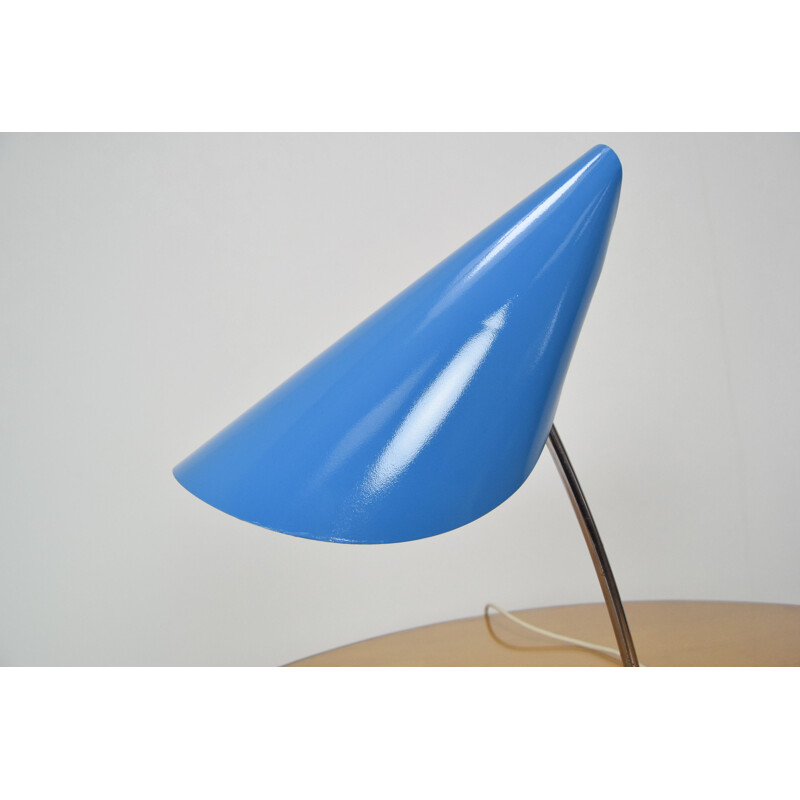 Mid-century Blue Table Lamp by Josef Hurka, Czechoslovakia 1950s