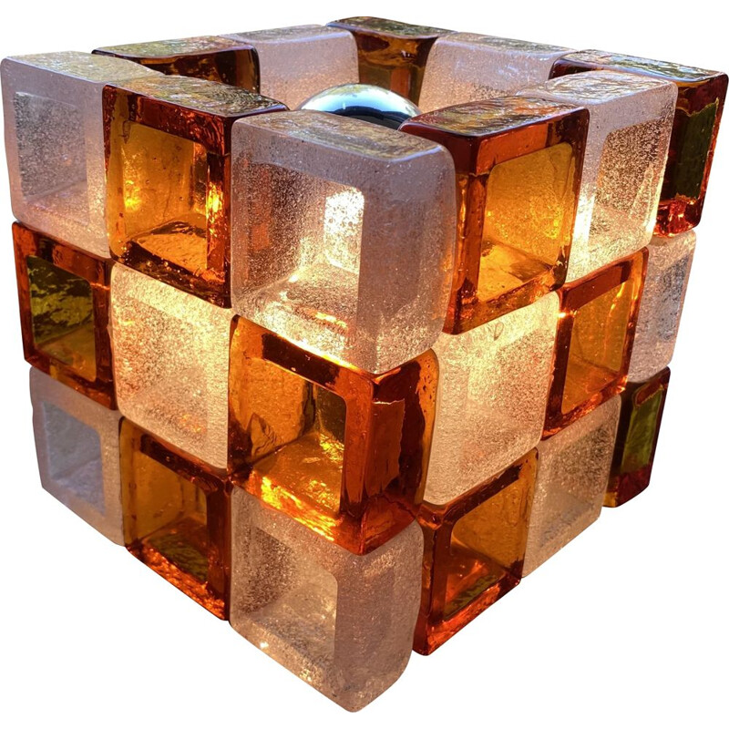 Vintage cubic lamp by Albano Poli for Poliarte, Italy 1960s