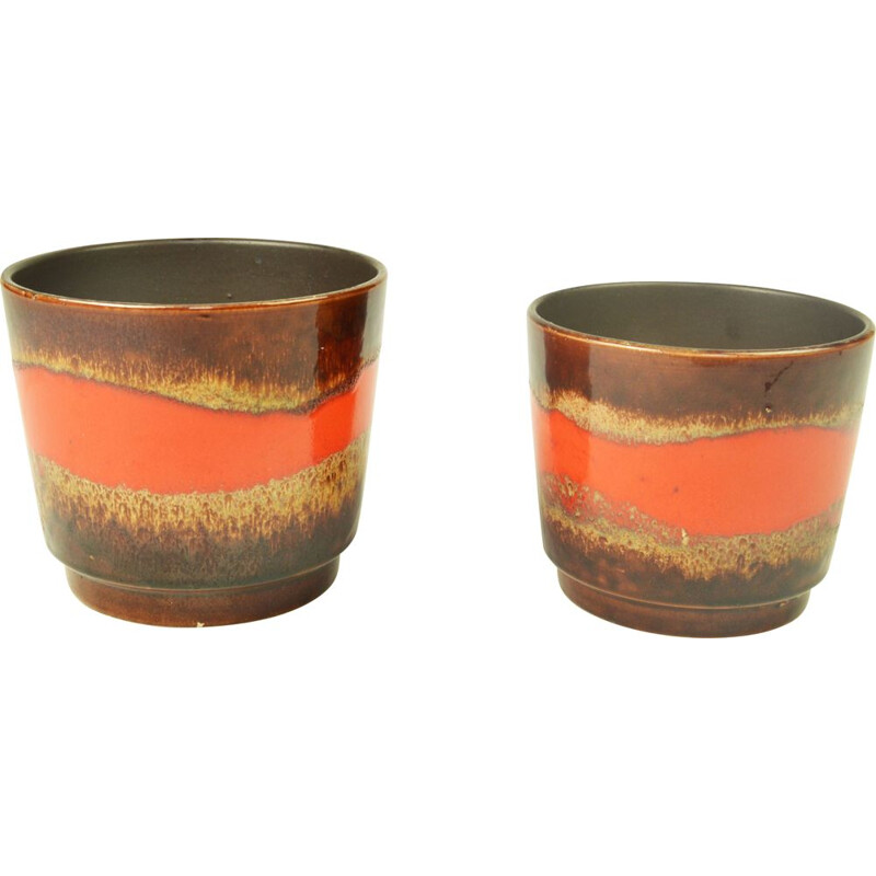 Pair of vintage flowerpot, Germany 1970s