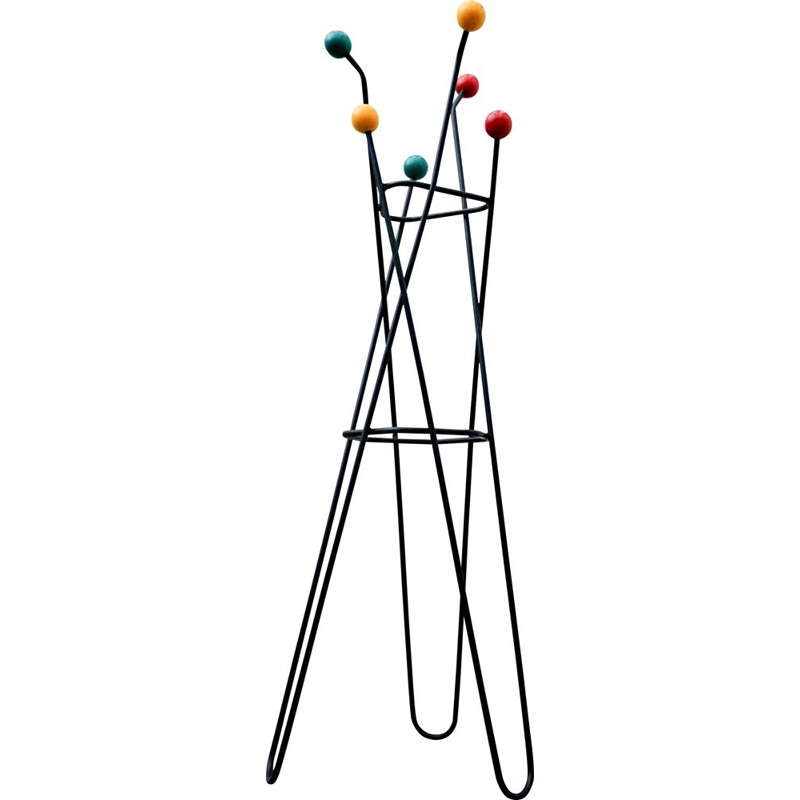 Vintage "Clef de sol" coat rack by Roger Ferraud 1950