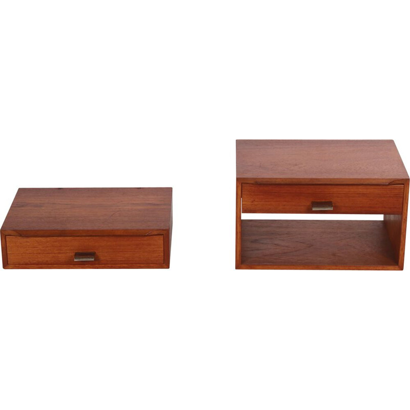 Vintage Poul Cadovius teak bedside tables Man and Woman 1960 