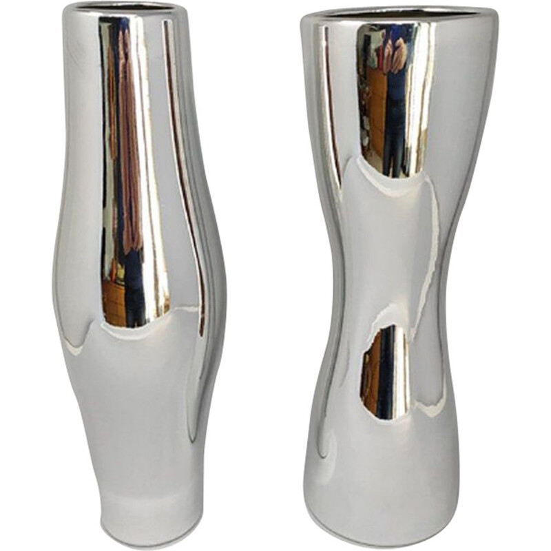 Pair of vintage ceramic vases, Italy 1970