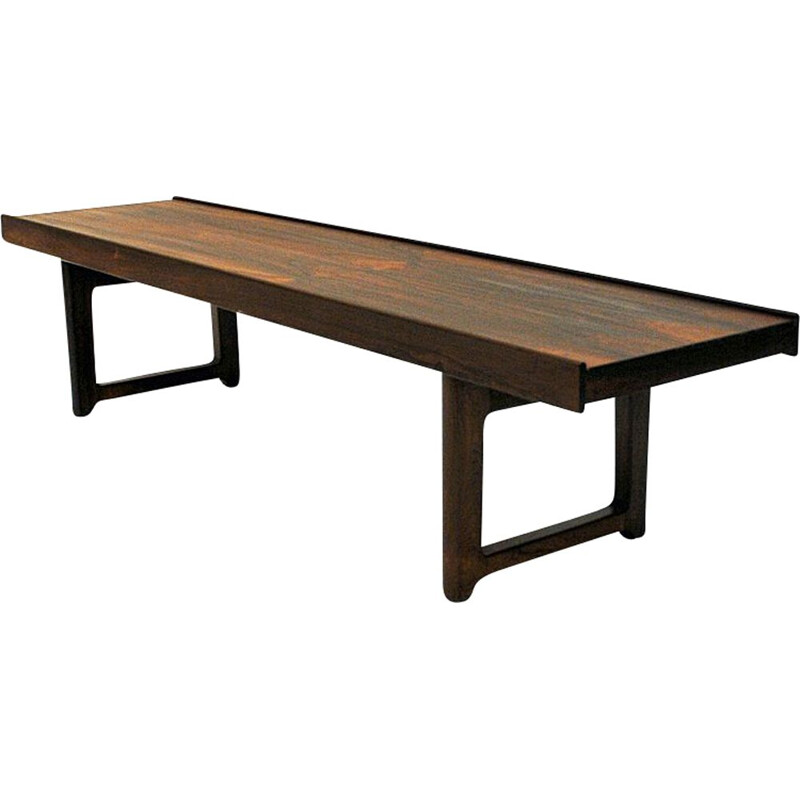 Vintage Krobo bench rosewood 1.5m by Torbjorn Afdal, Norway 1960s