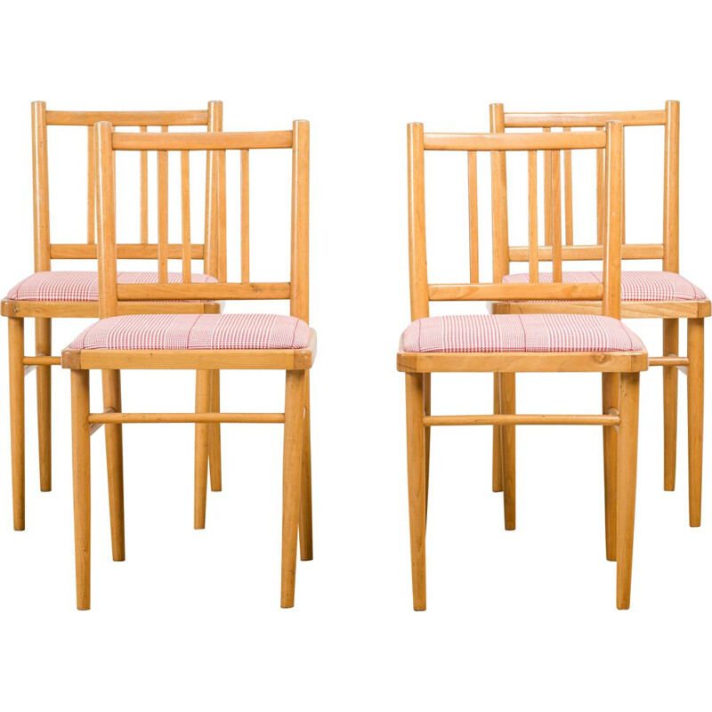 Set of 4 vintage dining chairs from Ton 1970s