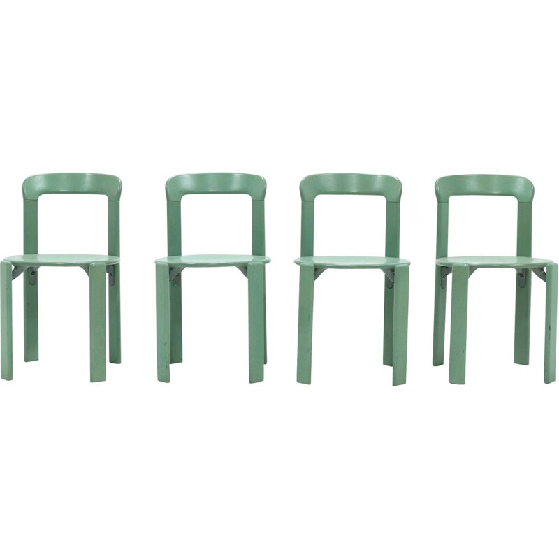 Set of 4 vintage Dining Chairs by Bruno Rey for Kusch Co 1970s