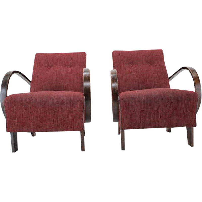 Pair of vintage armchairs by Jindrich Halabala, Czechoslovakia 1950