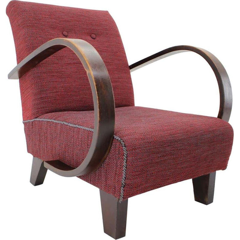Vintage fauteuil van Jindrich Halabala, Tsjechoslowakije 1950