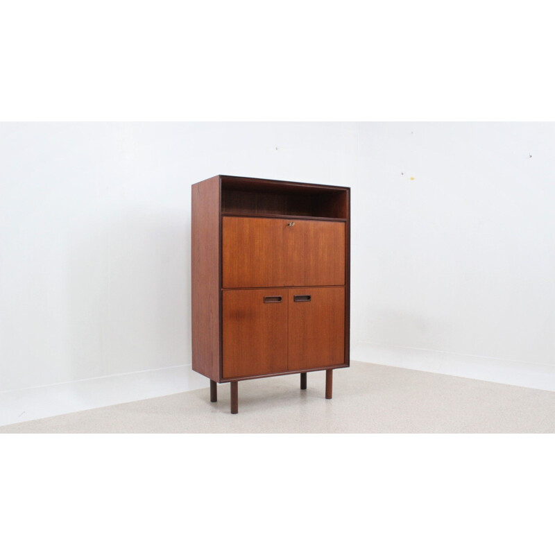 Vintage fold out desk cabinet, Italian 1950s