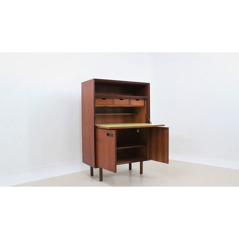 Vintage fold out desk cabinet, Italian 1950s