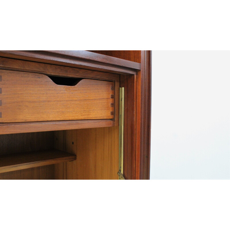 Vintage fold out desk cabinet, Italian 1950s