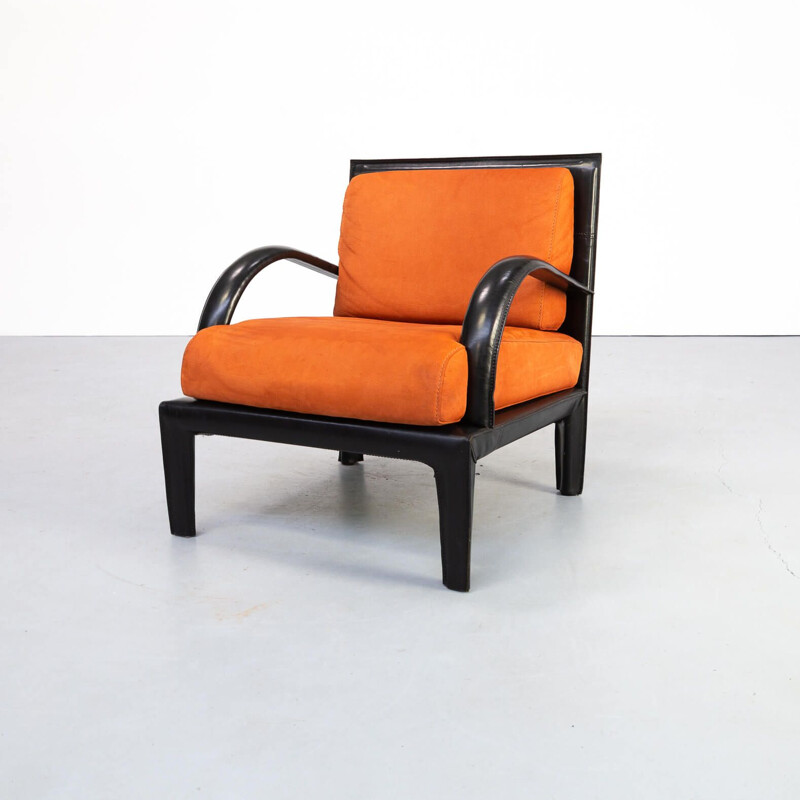 Vintage Leather Lounge fauteuil for Roche Bobois 1980s