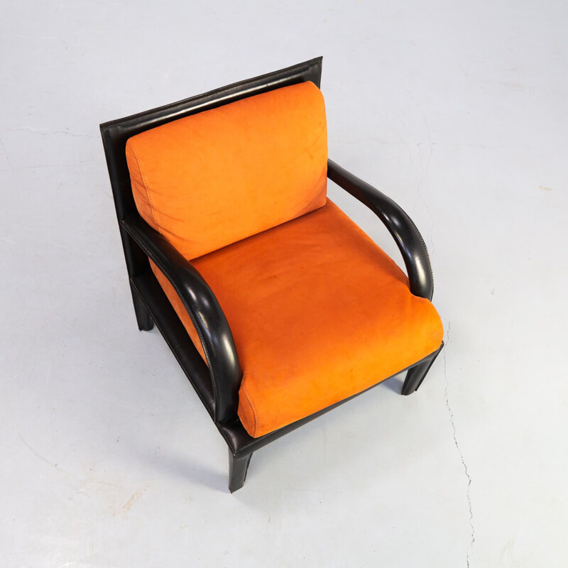Vintage Leather Lounge fauteuil for Roche Bobois 1980s