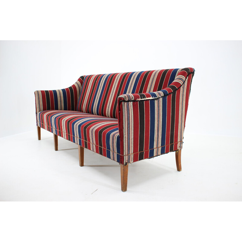 Vintage Kaare Klint Three-Seat Sofa for Rud Rasmussen, Denmark 1940s