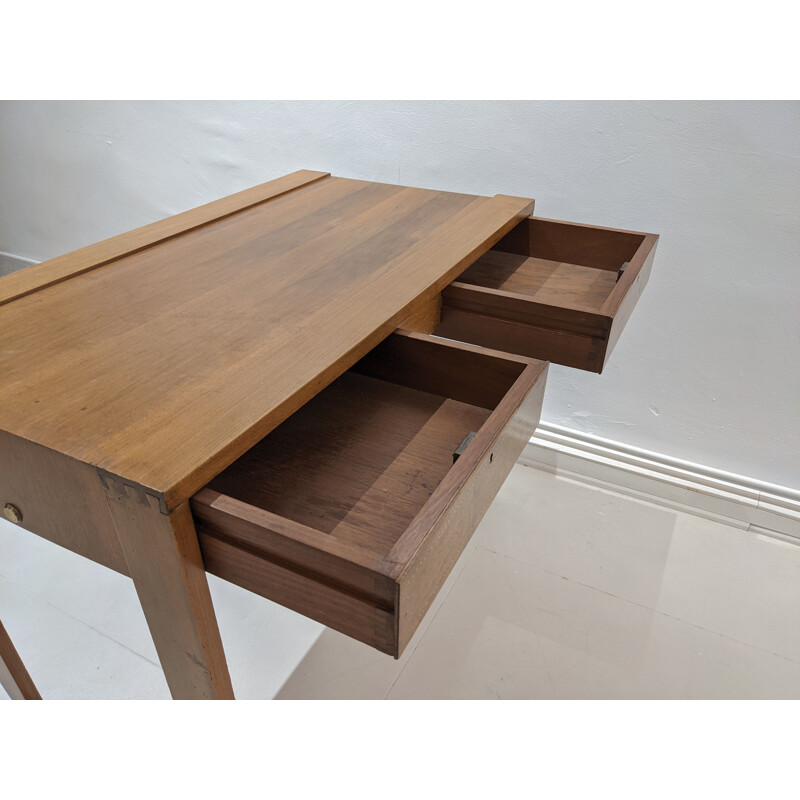 Vintage walnut desk by André Sornay 1940s