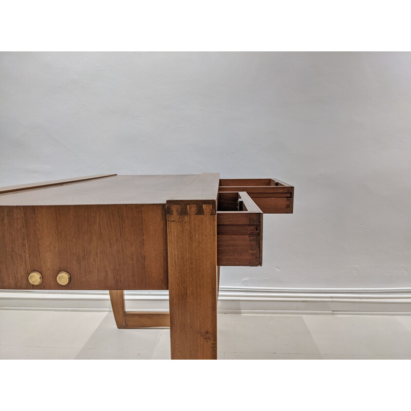 Vintage walnut desk by André Sornay 1940s