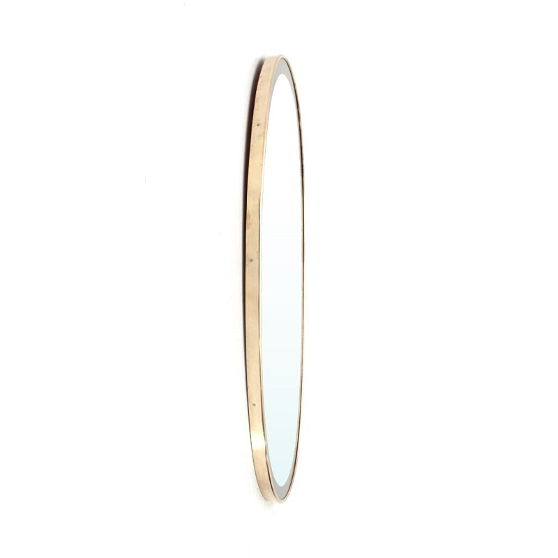 Vintage Oval mirror with brass frame 1950s