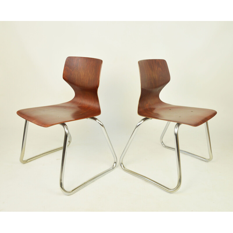 Paar vintage Flototto stoelen van Adam Stegner 1970